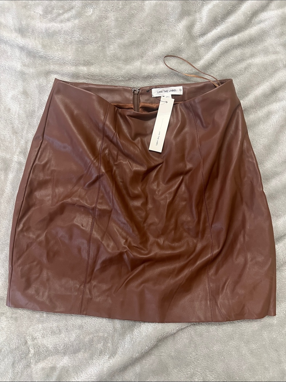 Lani The Label Brown Faux Leather Mini Skirt